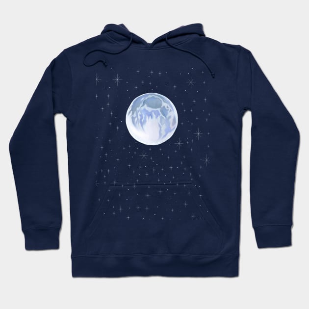 Full Moon Twinkling Stars Hoodie by Art by Deborah Camp